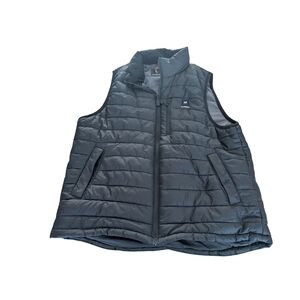 Momssy Mens Size Large Heated Black Zip Vest W/ Power Bank & Pockets Warming